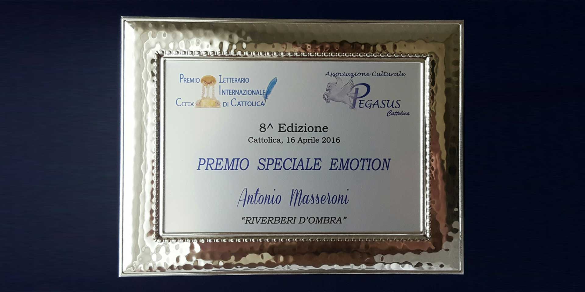 Premio Speciale Emotion a Riverberi d'ombra di Antonio Masseroni